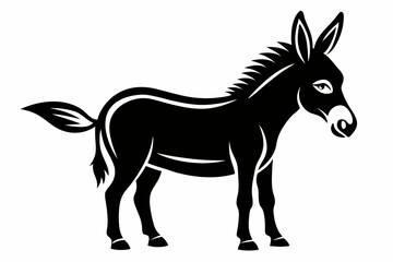 donkey line art silhouette vector illustration
