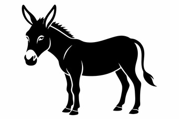 donkey line art silhouette vector illustration