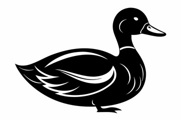 duck line art silhouette vector illustration