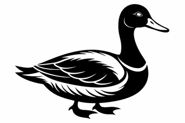 duck line art silhouette vector illustration