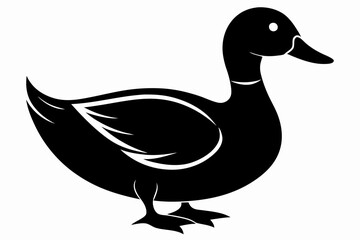 duck line art silhouette vector illustration