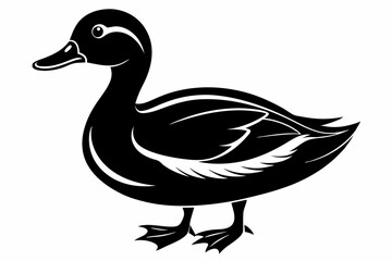 duck line art silhouette vector illustration