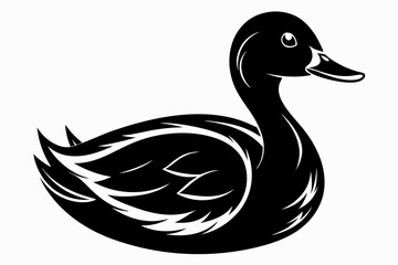 duck line art silhouette vector illustration