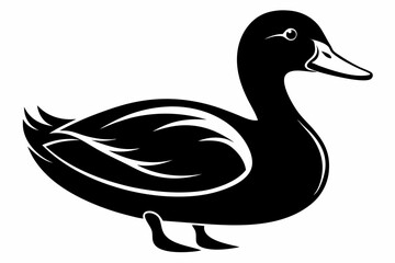 duck line art silhouette vector illustration