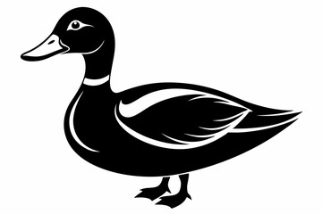duck line art silhouette vector illustration