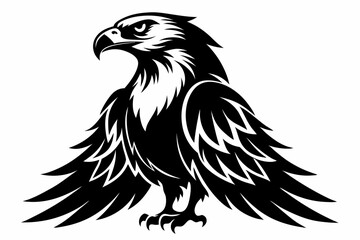 eagle line art silhouette vector illustration