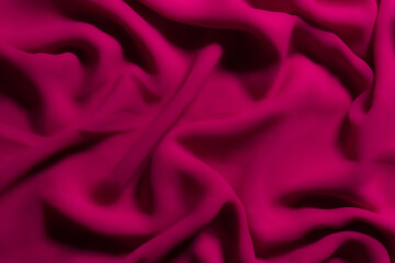 Vibrant Magenta Fabric with Soft Folds – Elegant Abstract Textile Background