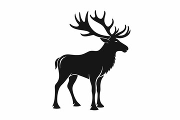 elk line art silhouette vector illustration