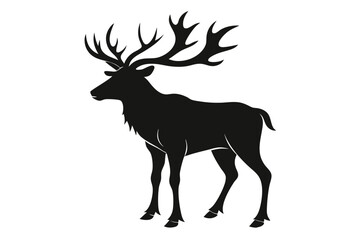 elk line art silhouette vector illustration