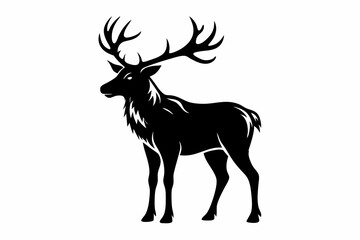 elk line art silhouette vector illustration