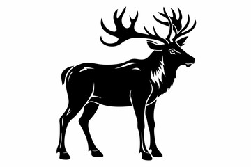 elk line art silhouette vector illustration