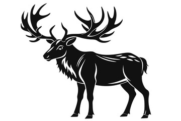 elk line art silhouette vector illustration