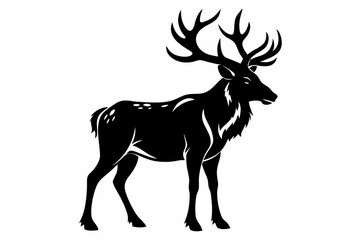 elk line art silhouette vector illustration