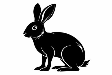 hare line art silhouette vector illustration