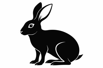 hare line art silhouette vector illustration