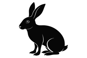 hare line art silhouette vector illustration