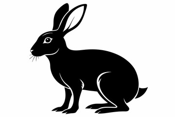 hare line art silhouette vector illustration