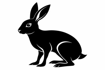 hare line art silhouette vector illustration