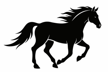 horse line art silhouette vector illustration