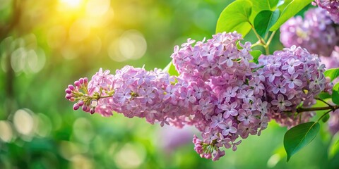 Obraz premium High-definition lilac bloom photography; vibrant purple, blurred backdrop.