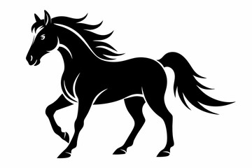 horse line art silhouette vector illustration