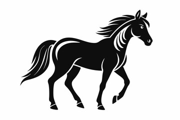 horse line art silhouette vector illustration