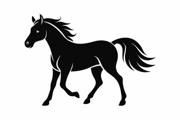 horse line art silhouette vector illustration