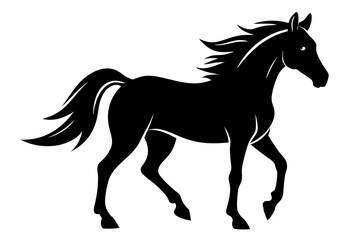 horse line art silhouette vector illustration