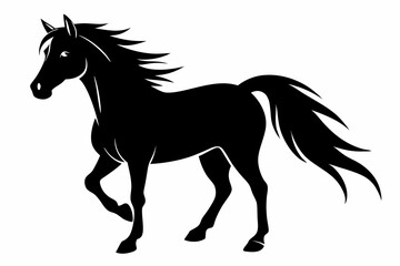 horse line art silhouette vector illustration