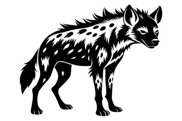 hyena line art silhouette vector illustration