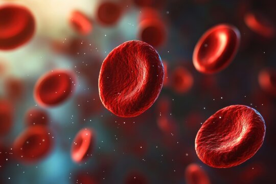 Vibrant red blood cells in motion for medical education, biology studies, and anatomy visuals, ideal for health-focused projects and teaching materials, enhancing comprehension of human physiology