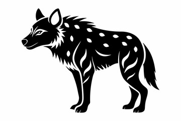 hyena line art silhouette vector illustration