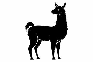 llama line art silhouette vector illustration