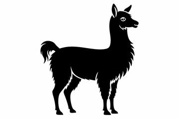 llama line art silhouette vector illustration