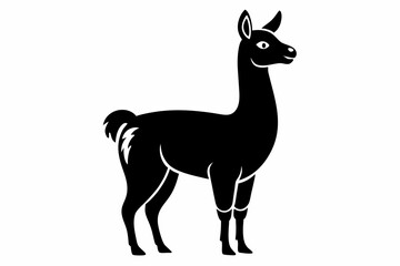 llama line art silhouette vector illustration
