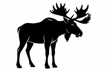 moose line art silhouette vector illustration