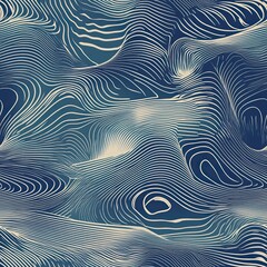 Organic Ripples and Geometric Seamless Pattern Modern Textile Design