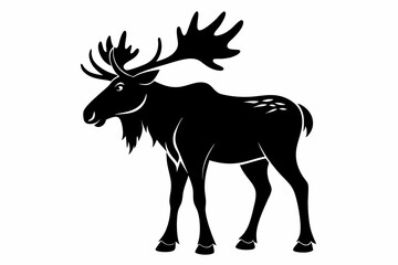 moose line art silhouette vector illustration