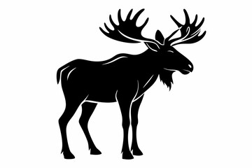 moose line art silhouette vector illustration