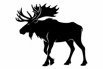 moose line art silhouette vector illustration