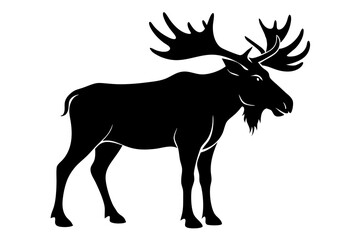 moose line art silhouette vector illustration
