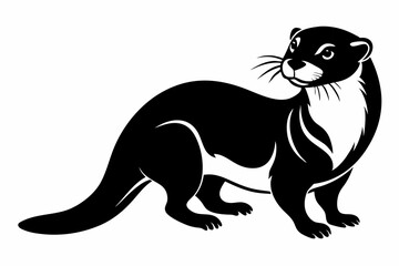otter line art silhouette vector illustration