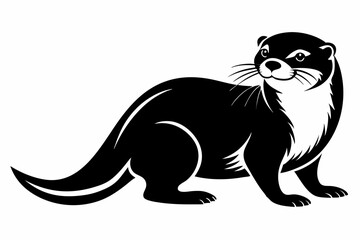 otter line art silhouette vector illustration