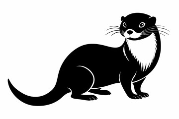 otter line art silhouette vector illustration