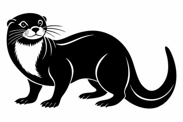Obraz premium otter line art silhouette vector illustration