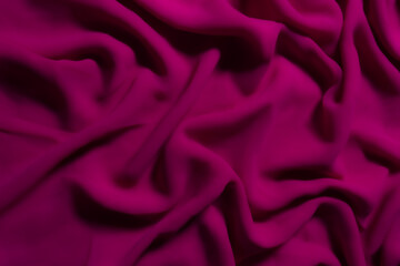 Vibrant Magenta Fabric with Soft Folds – Elegant Abstract Textile Background