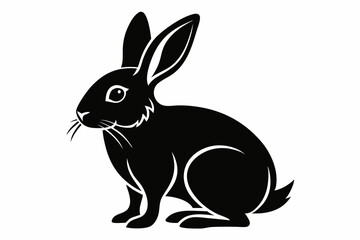rabbit line art silhouette vector illustration