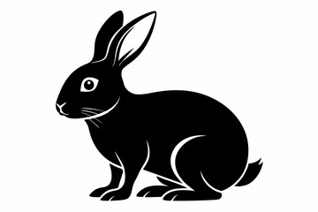 rabbit line art silhouette vector illustration