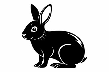 rabbit line art silhouette vector illustration