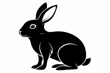 rabbit line art silhouette vector illustration